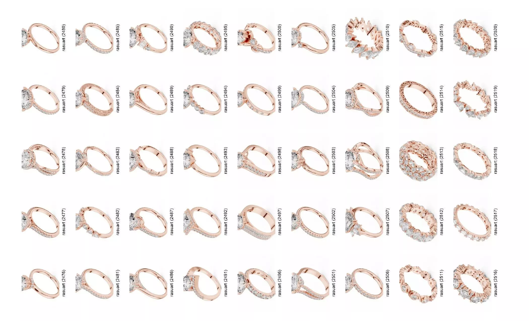 Collection Jewellery Models bulk 4000 DESIGN  3D print model_55