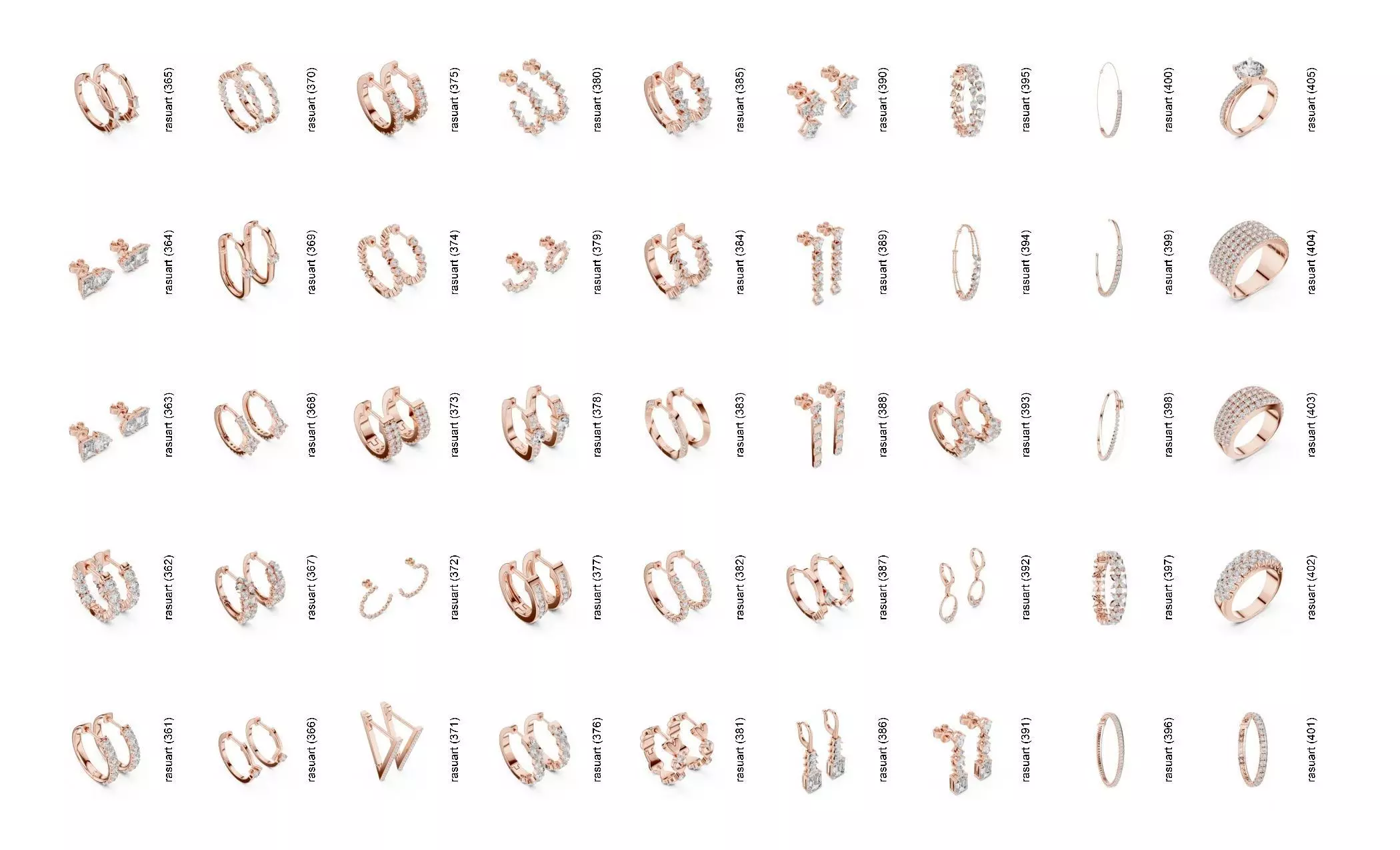 Collection Jewellery Models bulk 4000 DESIGN  3D print model_8