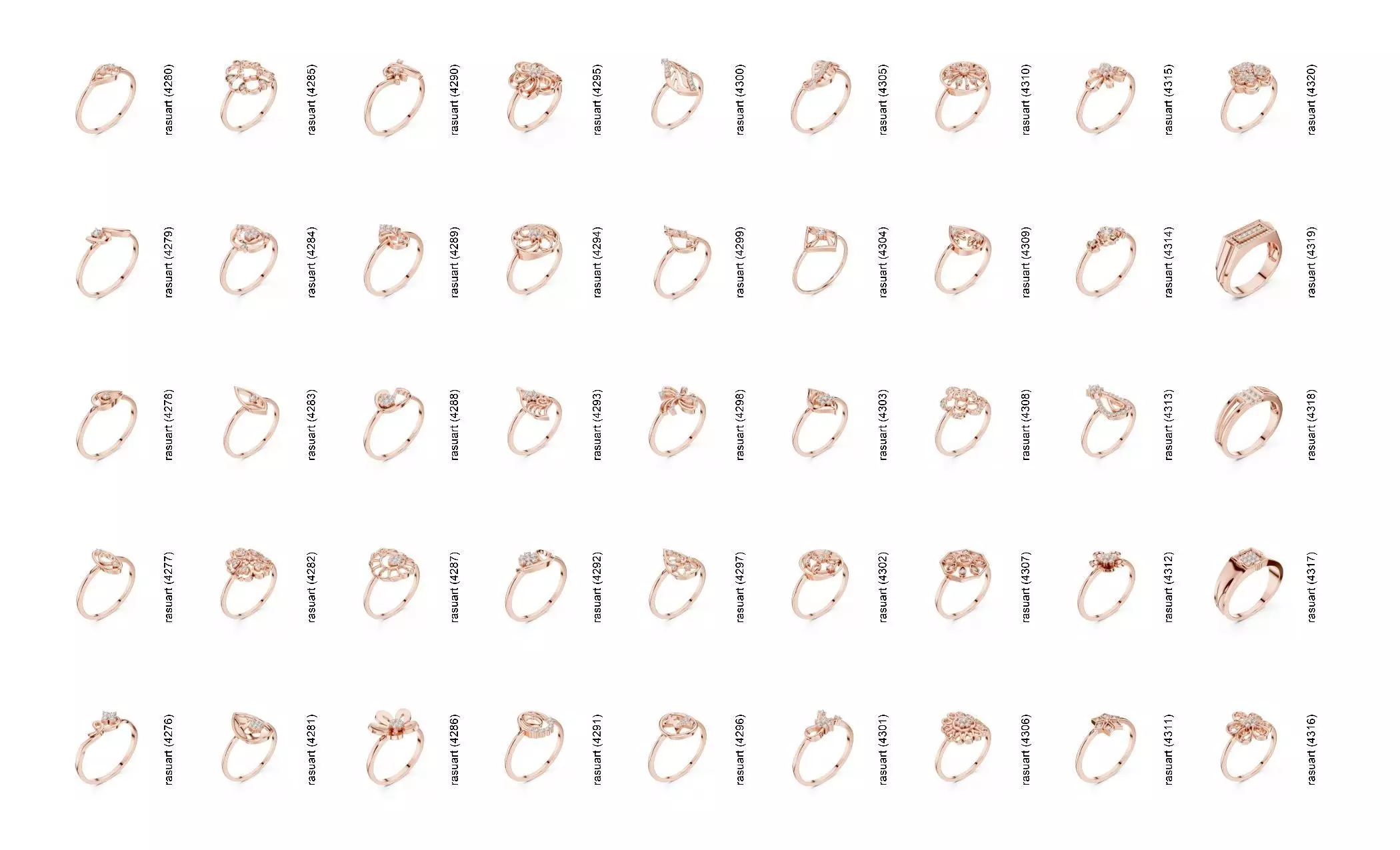 Collection Jewellery Models bulk 4000 DESIGN  3D print model_95