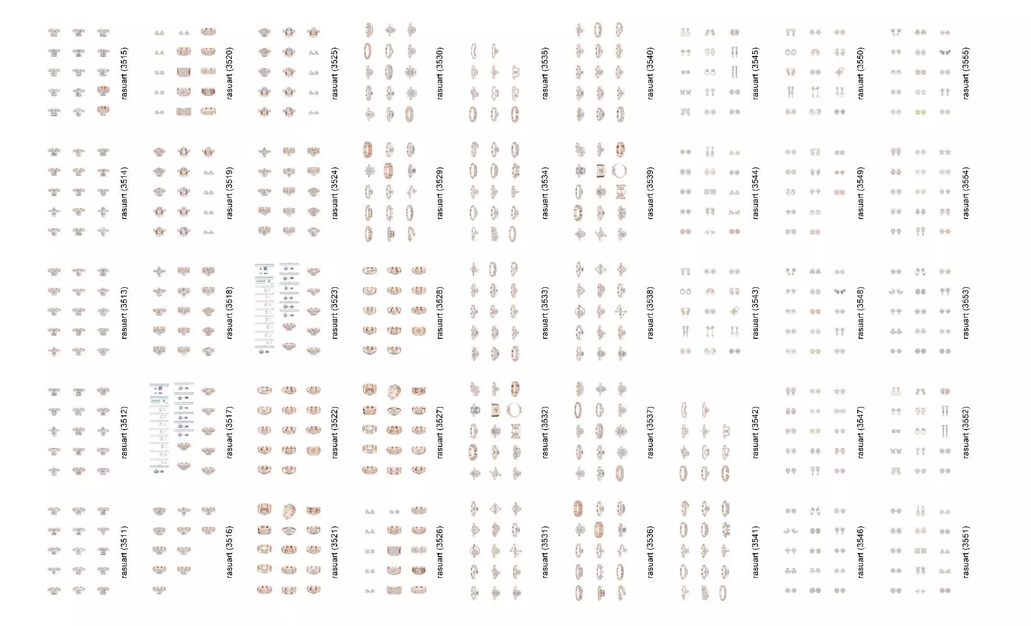 Collection Jewellery Models bulk 4000 DESIGN  3D print model_78