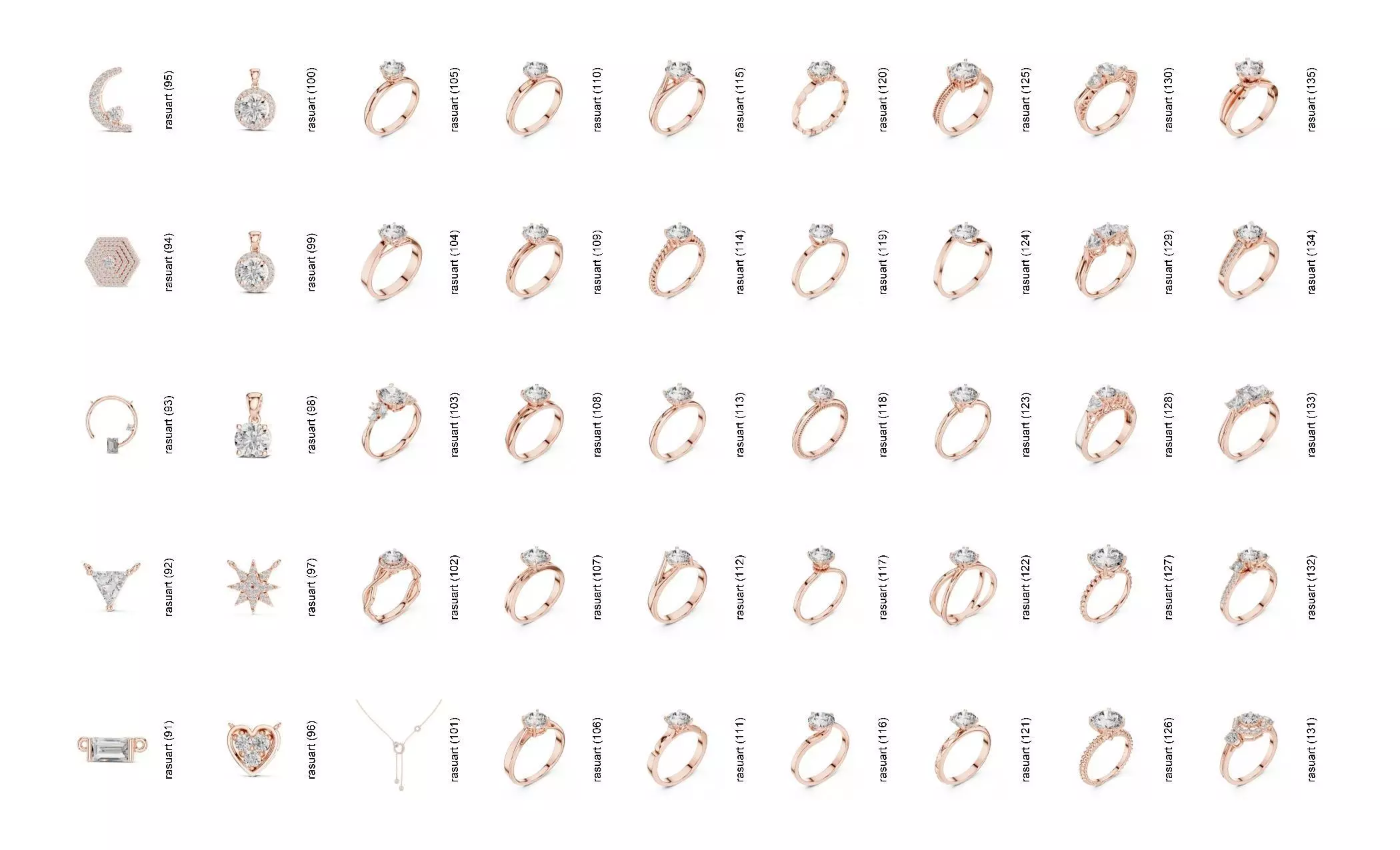 Collection Jewellery Models bulk 4000 DESIGN  3D print model_2