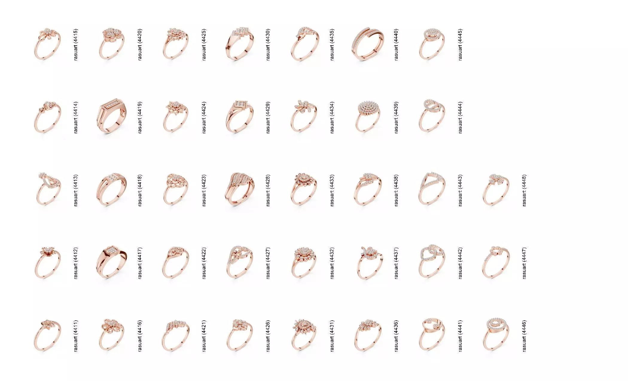 Collection Jewellery Models bulk 4000 DESIGN  3D print model_98