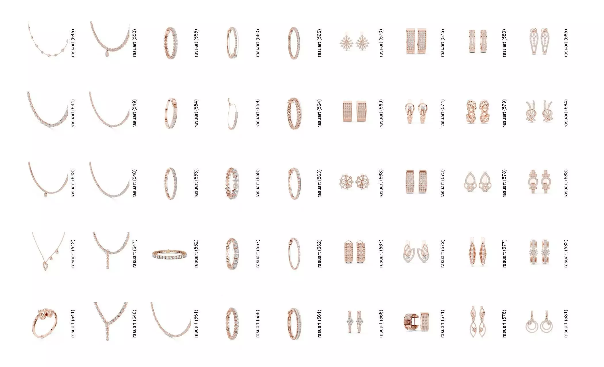 Collection Jewellery Models bulk 4000 DESIGN  3D print model_12