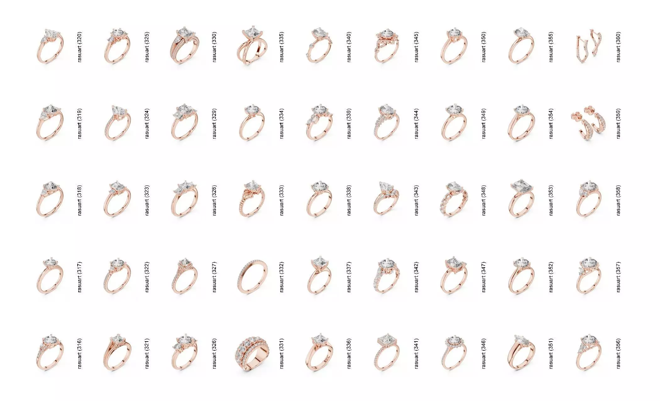 Collection Jewellery Models bulk 4000 DESIGN  3D print model_7