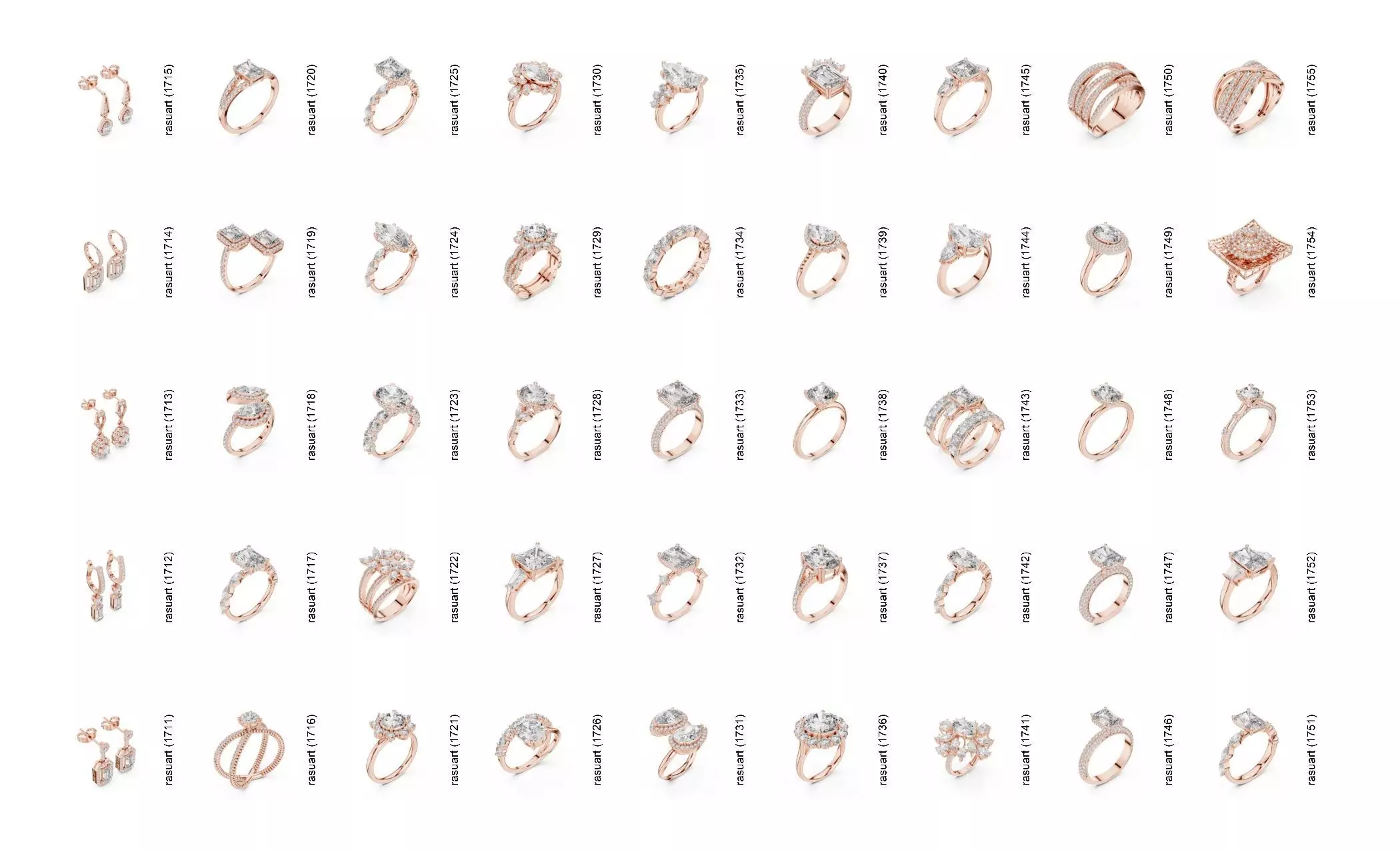 Collection Jewellery Models bulk 4000 DESIGN  3D print model_38