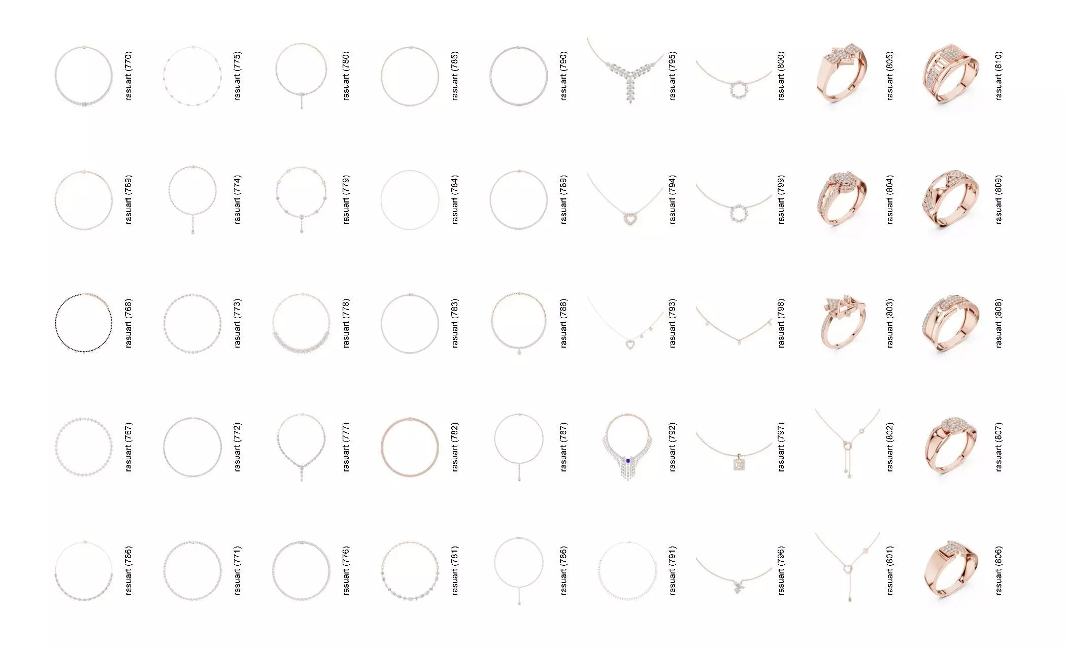 Collection Jewellery Models bulk 4000 DESIGN  3D print model_17