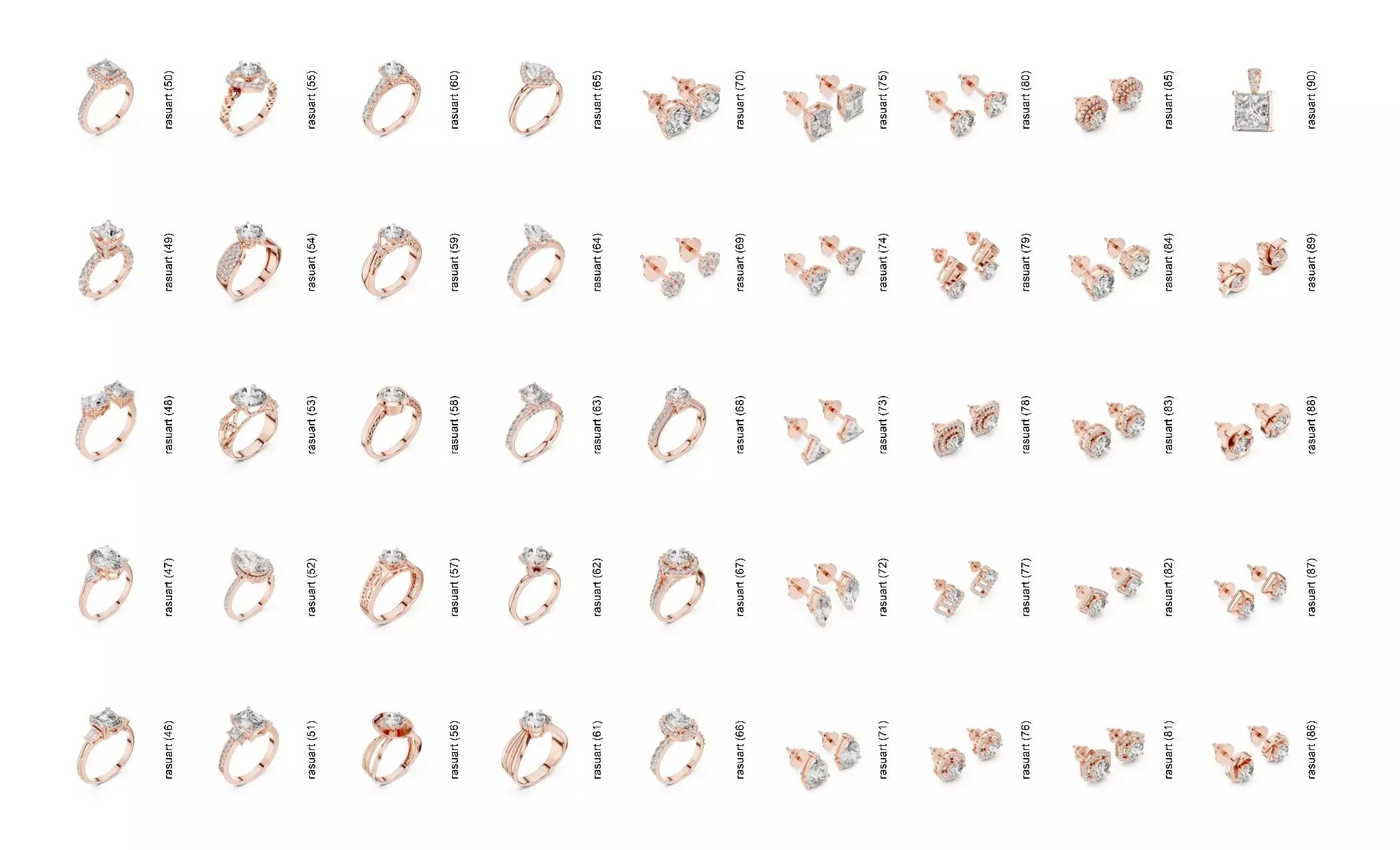 Collection Jewellery Models bulk 4000 DESIGN  3D print model_1