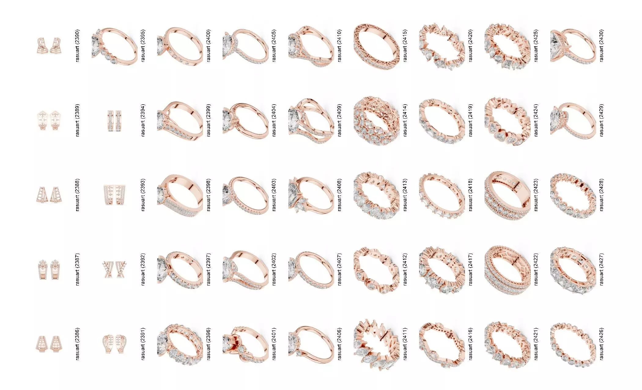 Collection Jewellery Models bulk 4000 DESIGN  3D print model_53