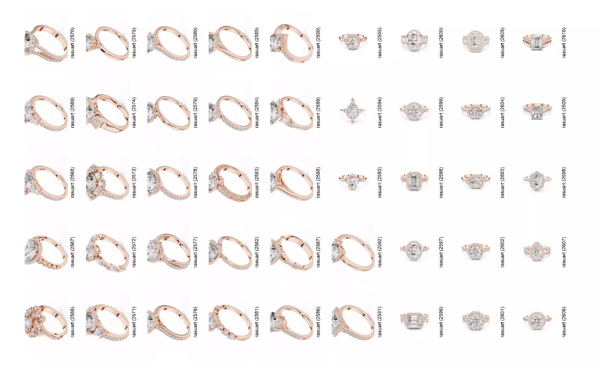 Collection Jewellery Models bulk 4000 DESIGN  3D print model_57