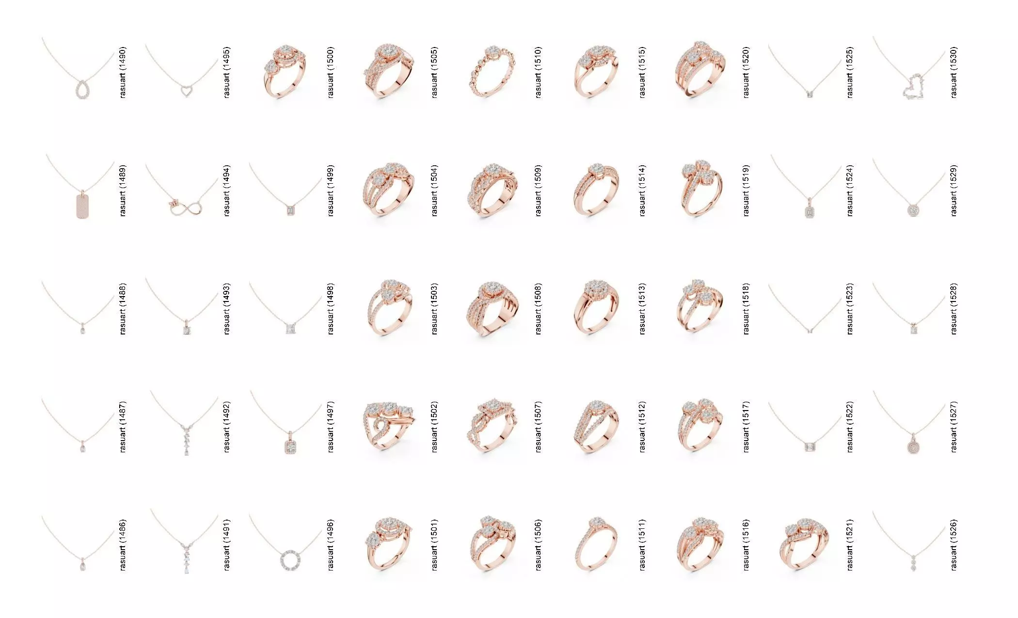 Collection Jewellery Models bulk 4000 DESIGN  3D print model_33