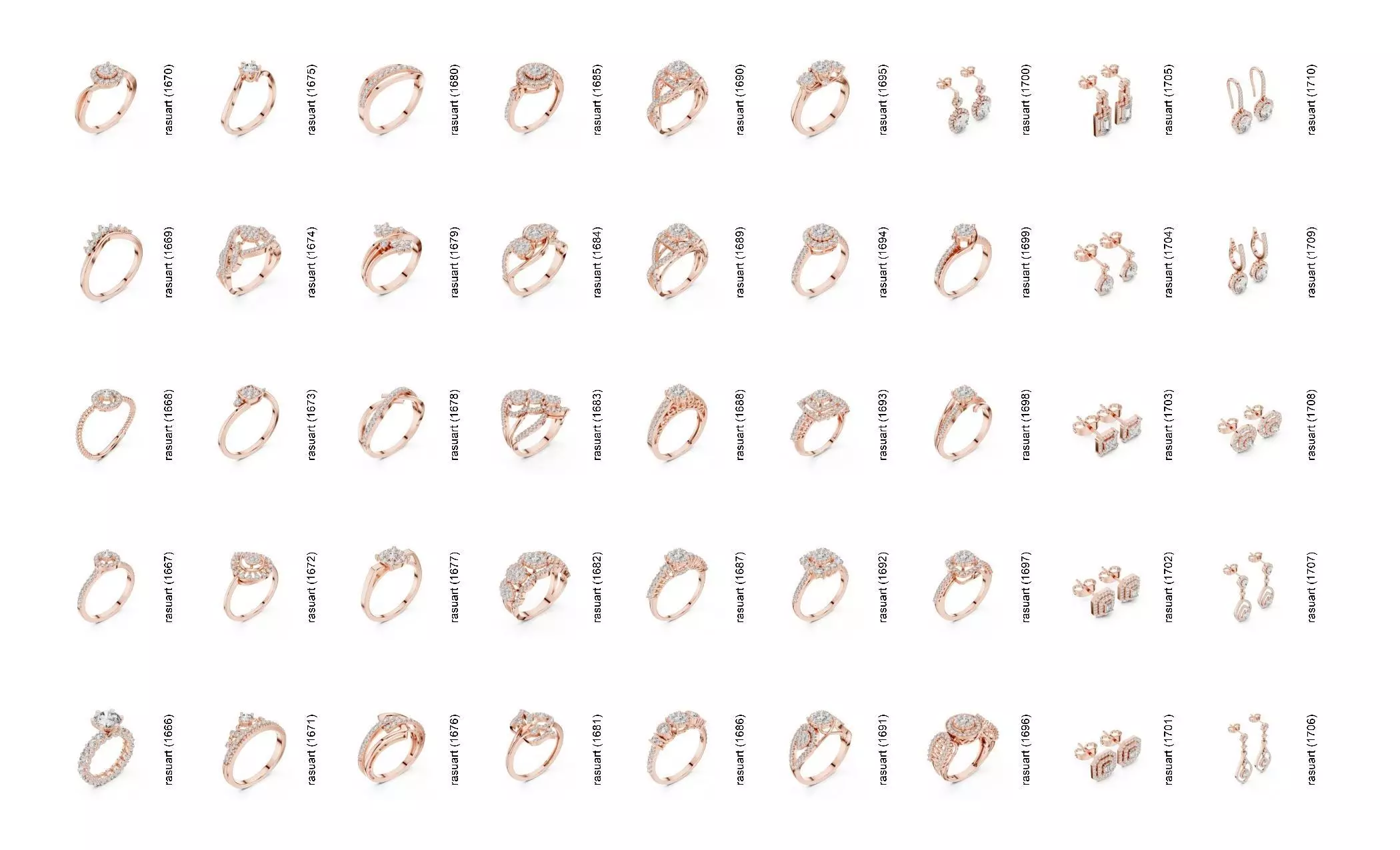 Collection Jewellery Models bulk 4000 DESIGN  3D print model_37