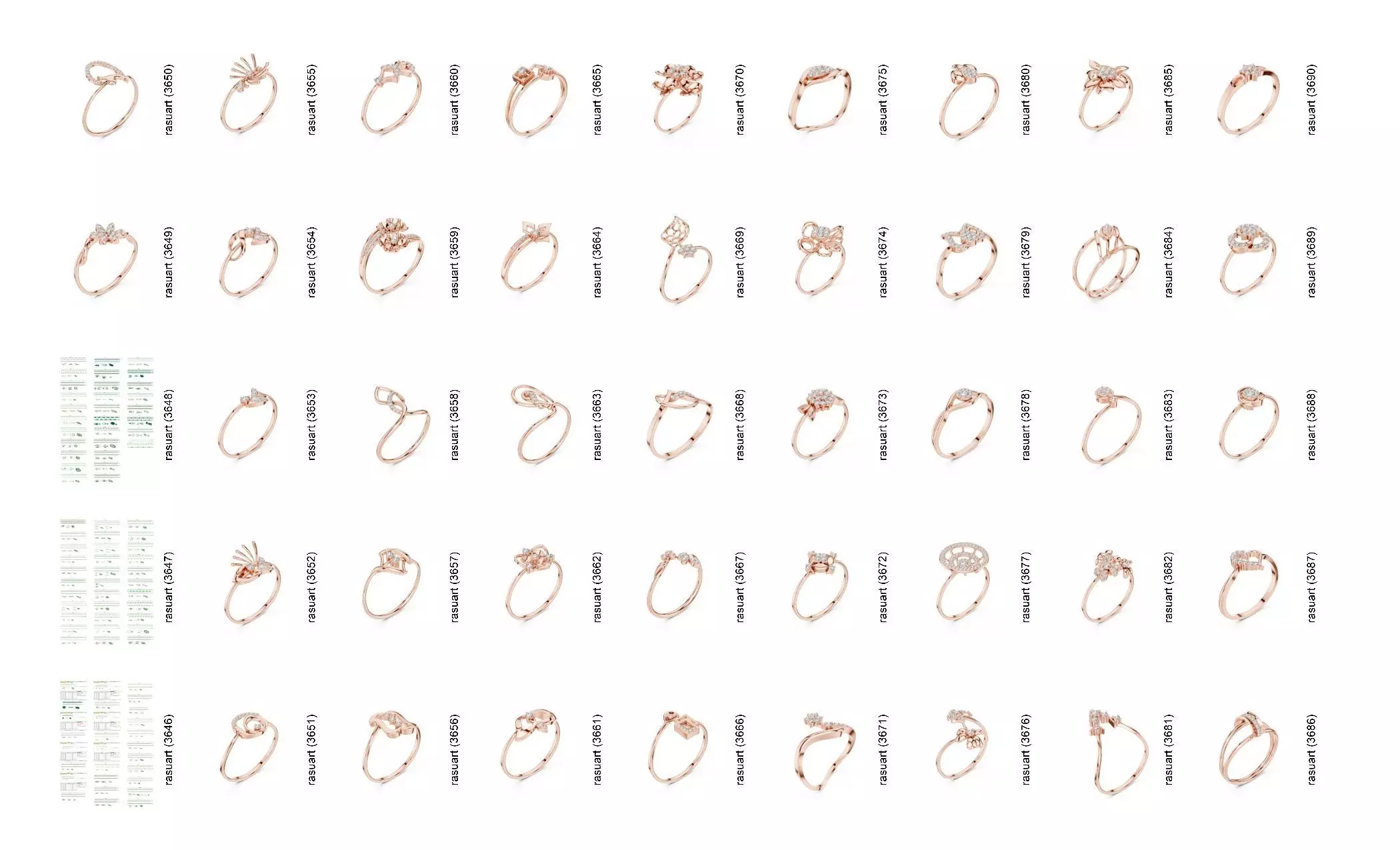 Collection Jewellery Models bulk 4000 DESIGN  3D print model_81