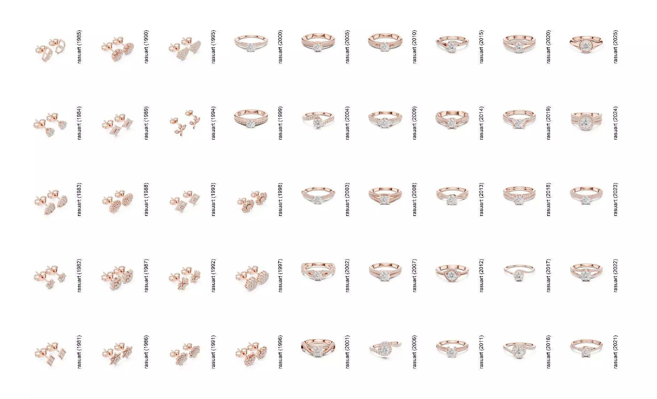 Collection Jewellery Models bulk 4000 DESIGN  3D print model_44