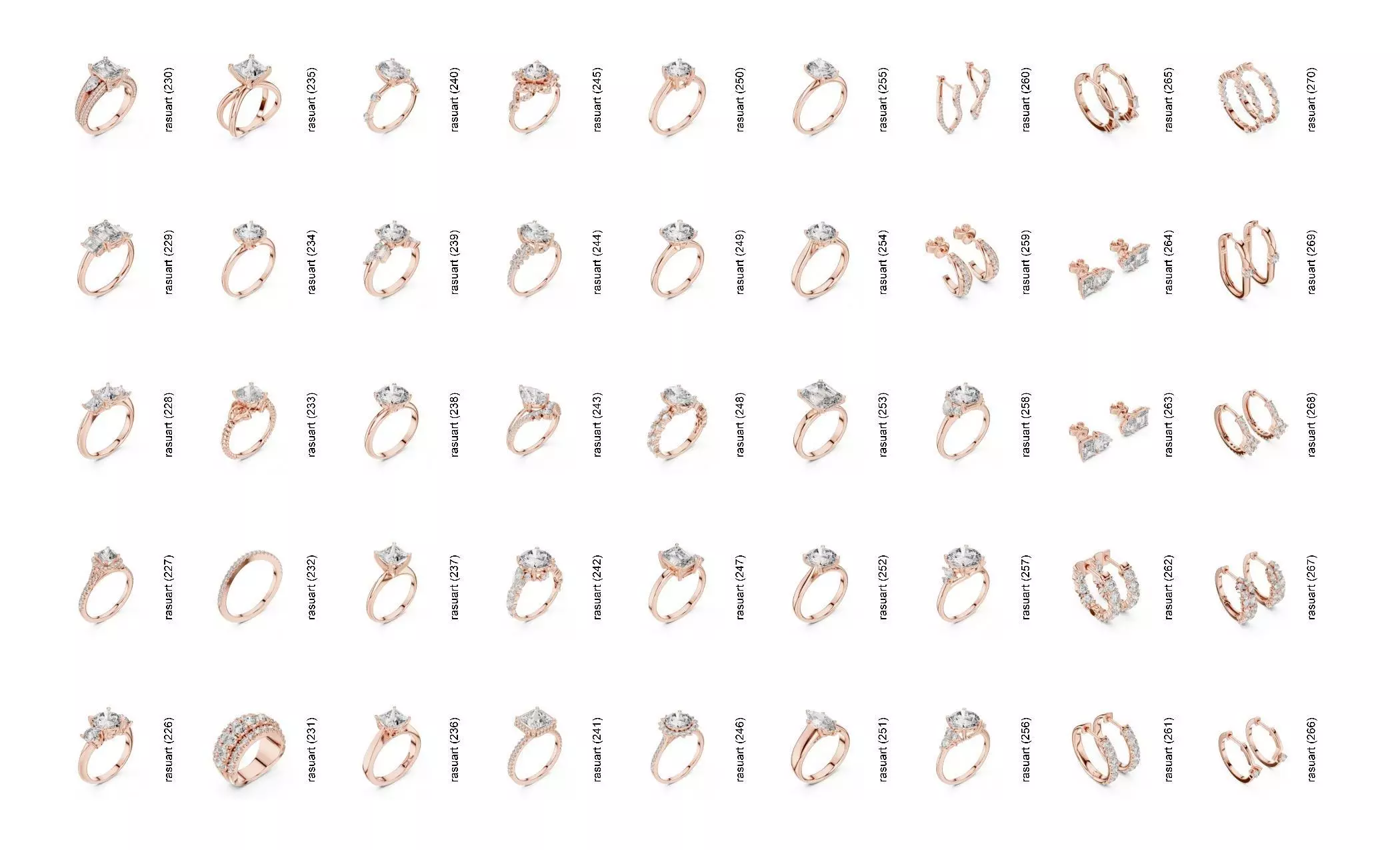 Collection Jewellery Models bulk 4000 DESIGN  3D print model_5