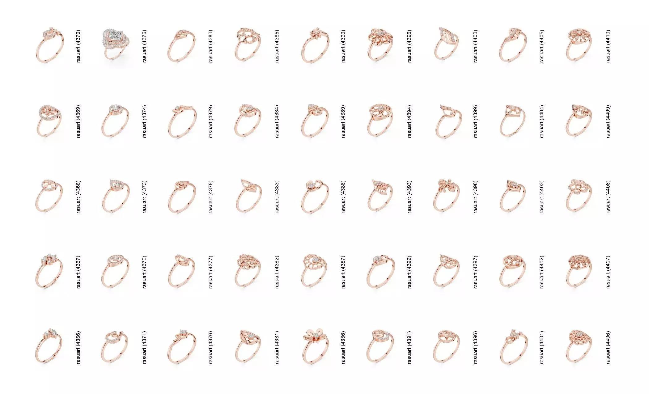 Collection Jewellery Models bulk 4000 DESIGN  3D print model_97