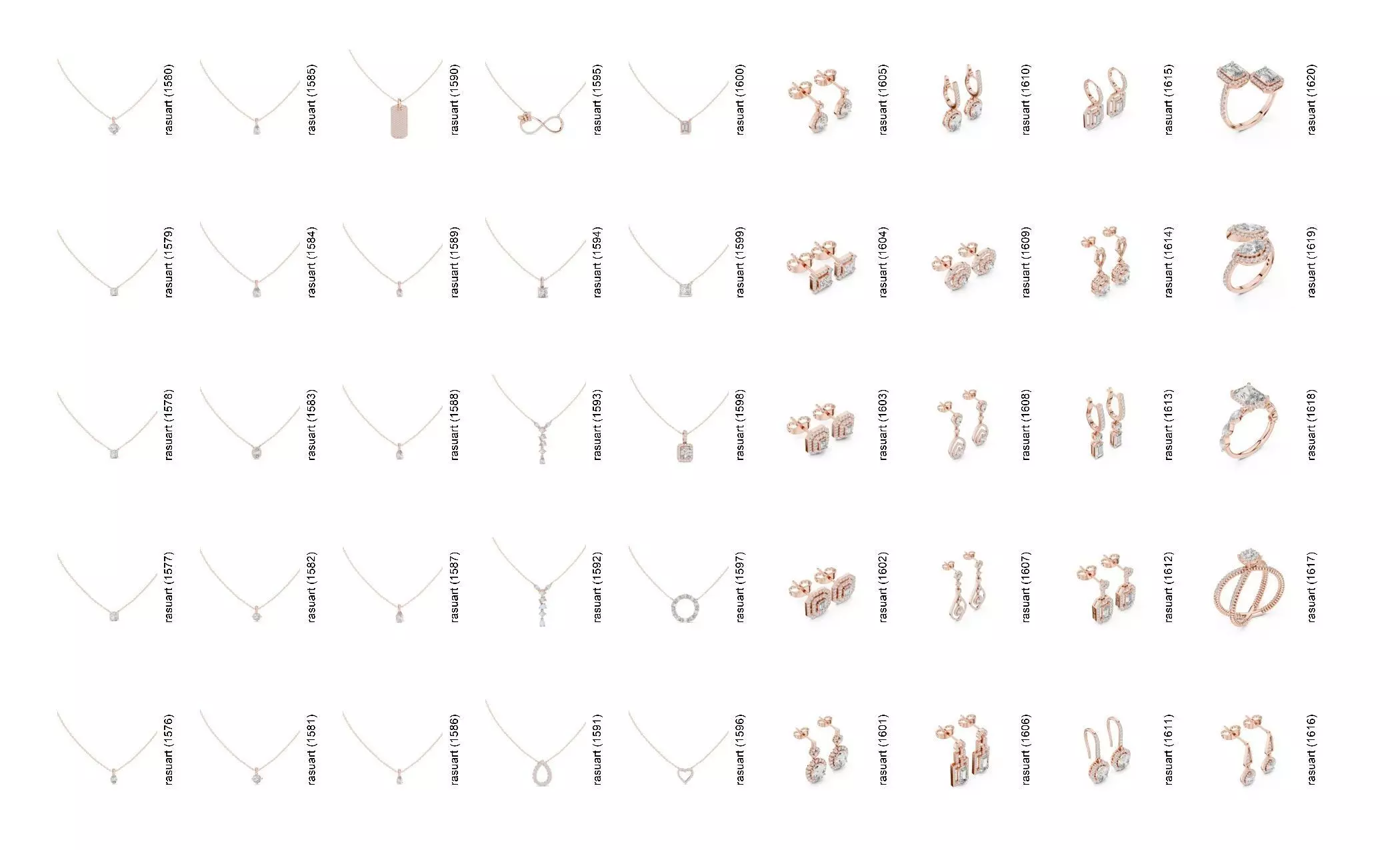 Collection Jewellery Models bulk 4000 DESIGN  3D print model_35