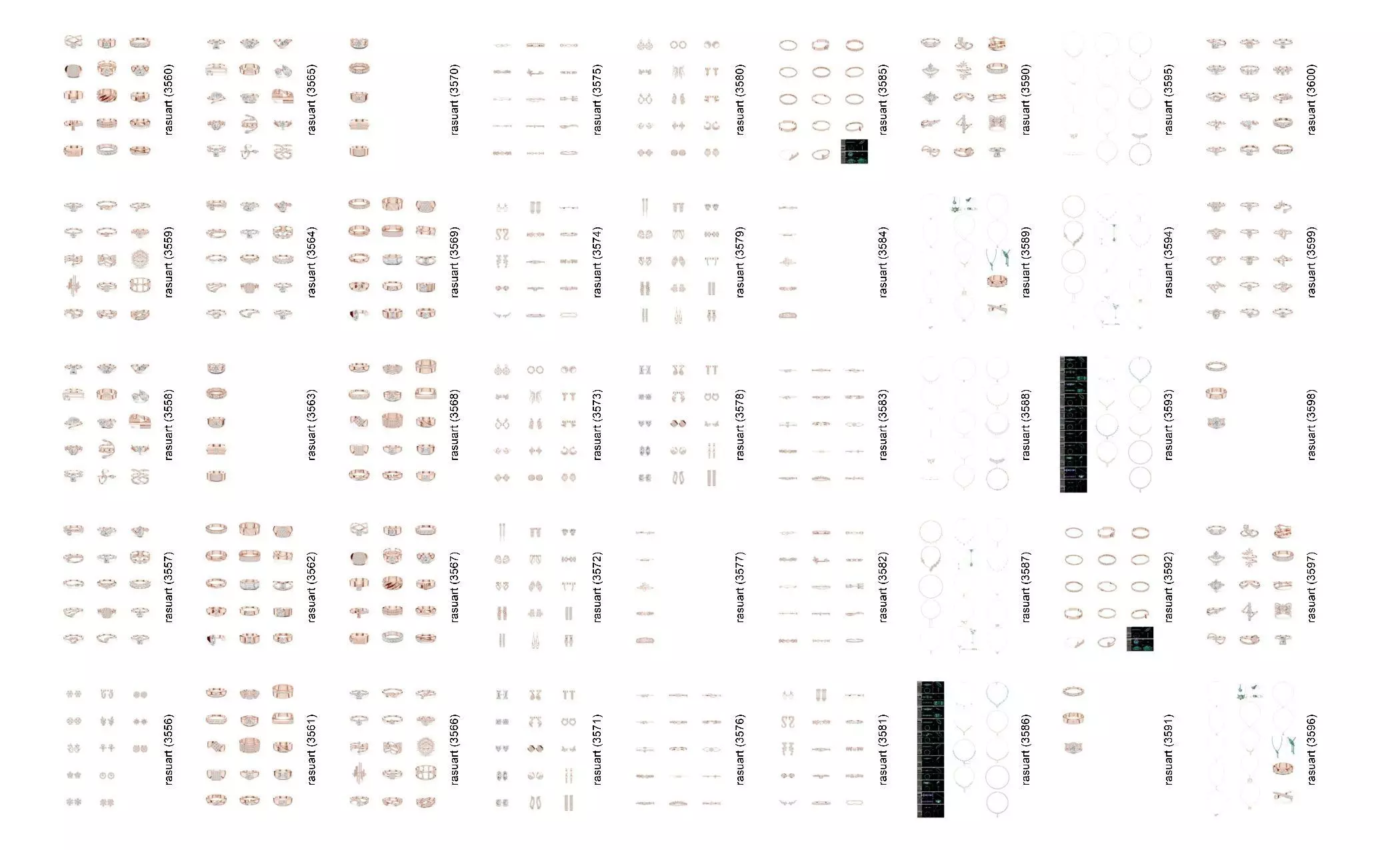 Collection Jewellery Models bulk 4000 DESIGN  3D print model_79