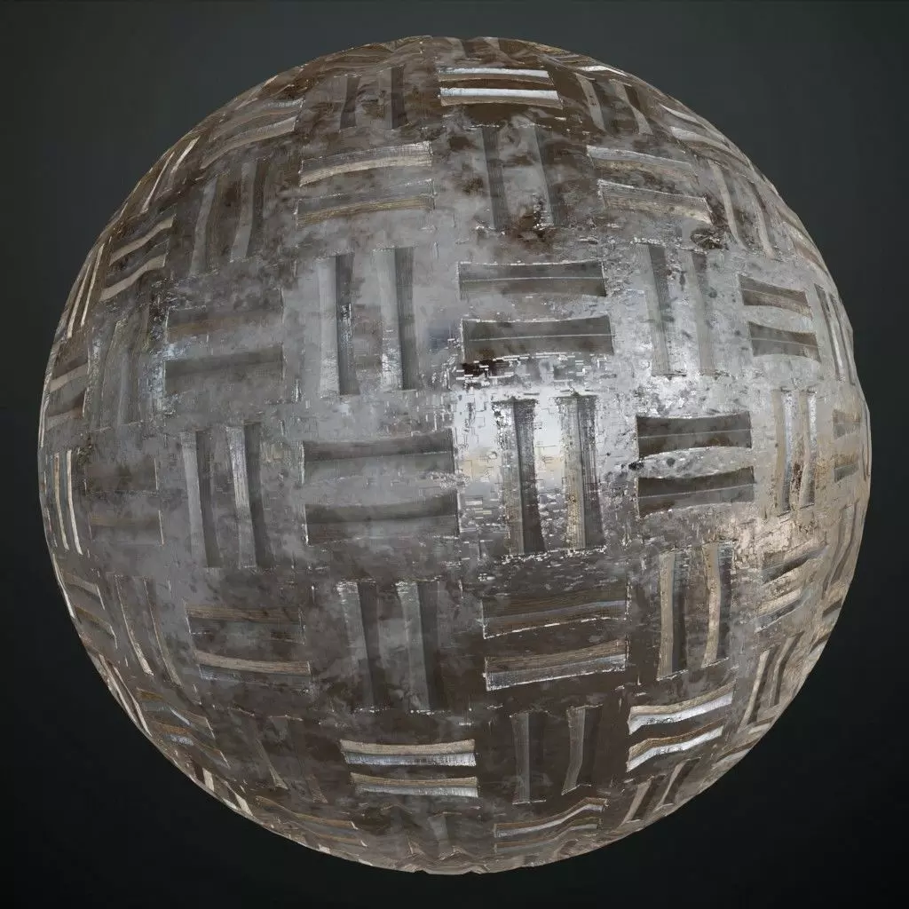 Diamond Metal Plate Anti-Slip Two PBR Seamless Texture_0