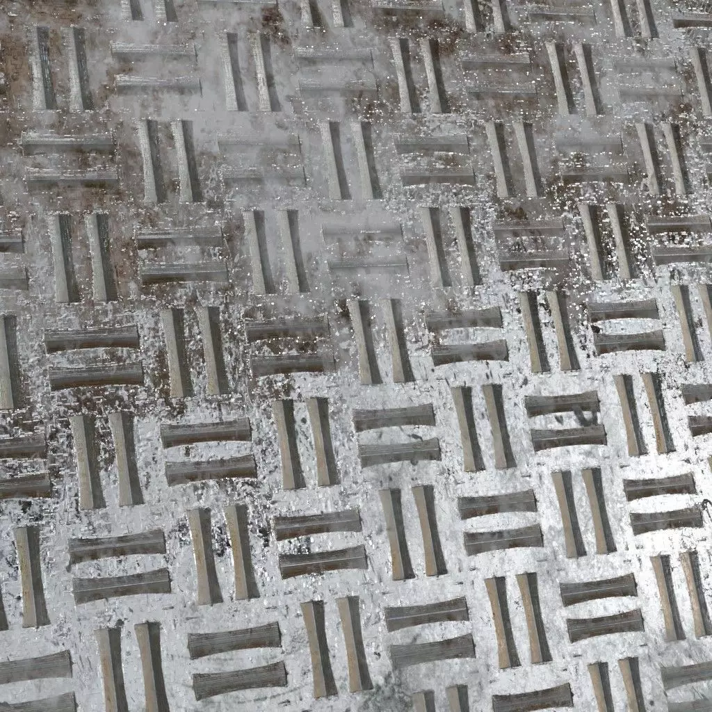 Diamond Metal Plate Anti-Slip Two PBR Seamless Texture_3