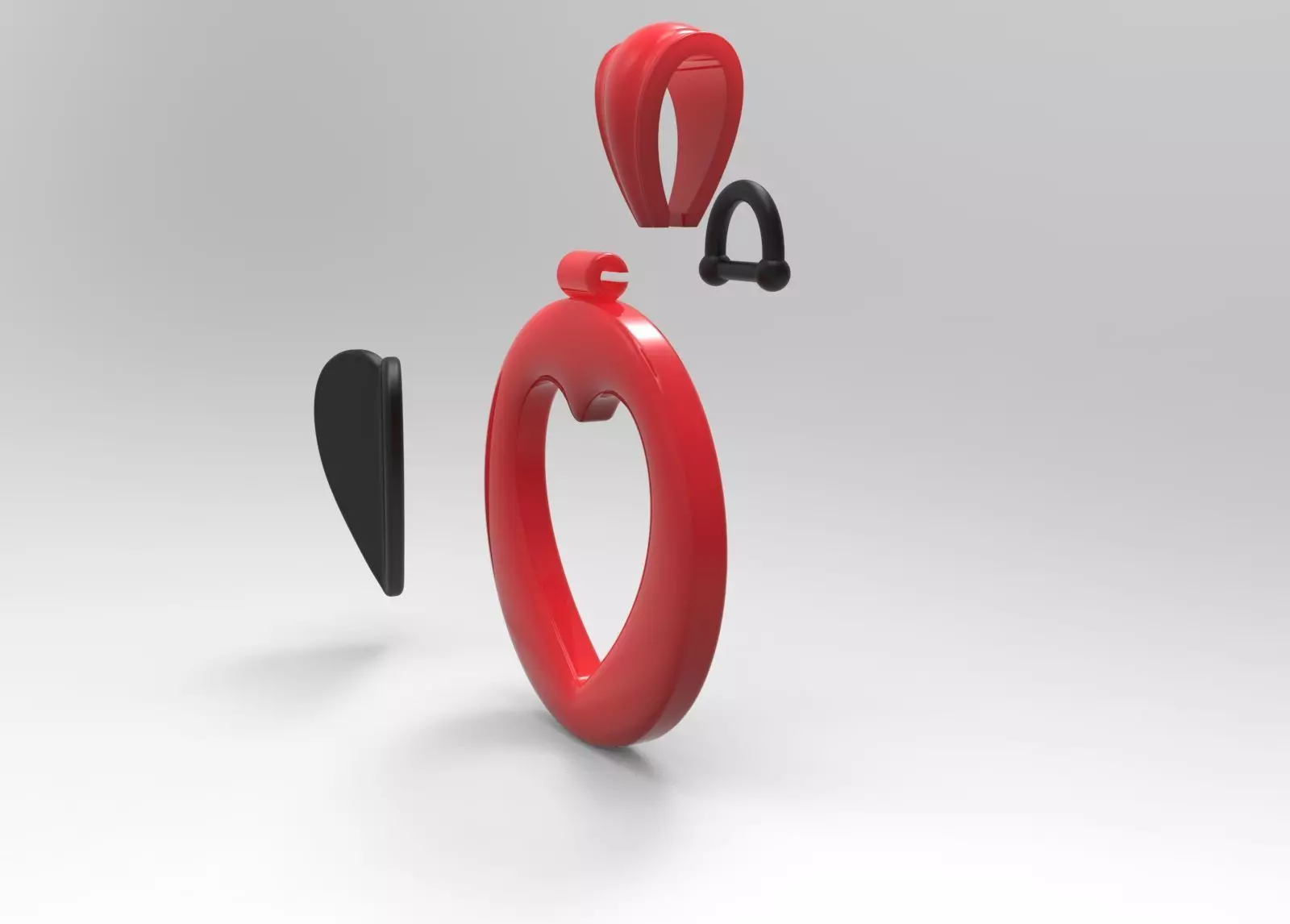 Two Tone Round Pendant with Split Heart Motif gp0005 3D print model_16