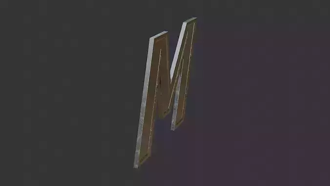 Cyrillic Letter M Metal Sign
