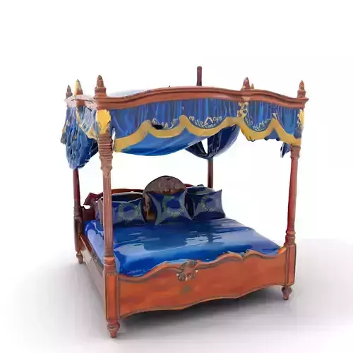 Regal Blue Canopy Bed model pack