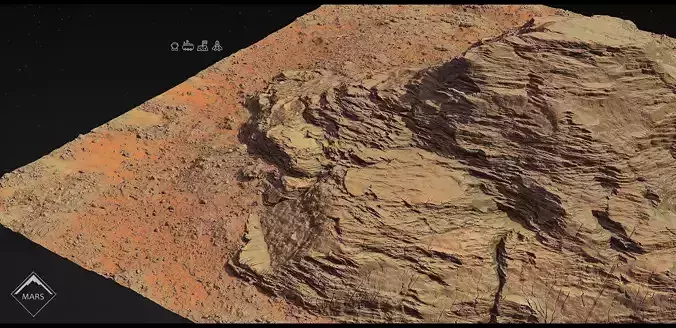 Mars mountains Pack - 8 Gameready Meshes