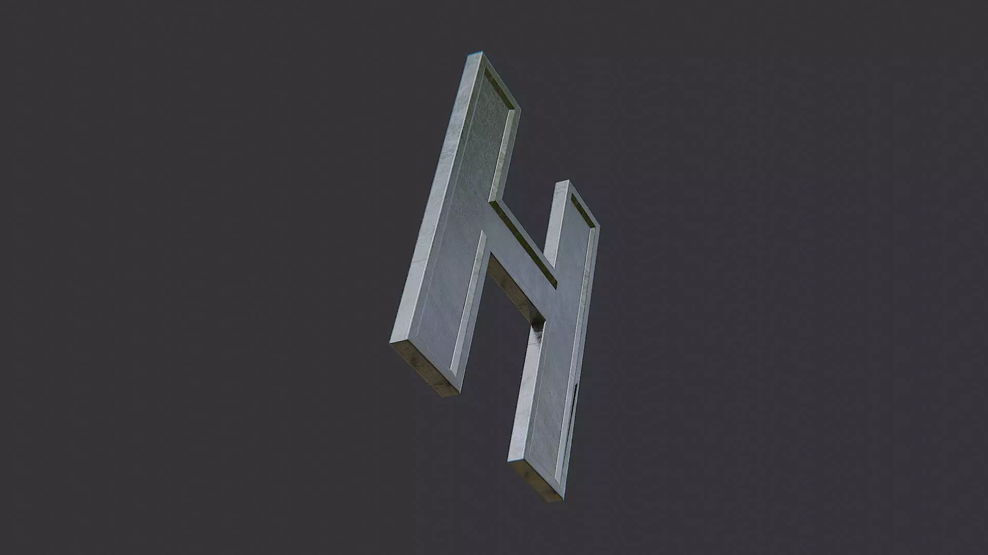 Cyrillic Letter Sign H Ornament Low-poly 3D model_5