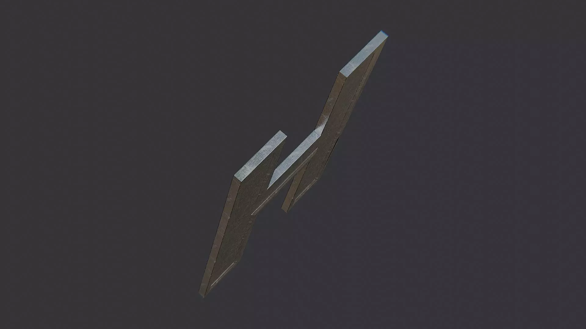 Cyrillic Letter Sign H Ornament Low-poly 3D model_4