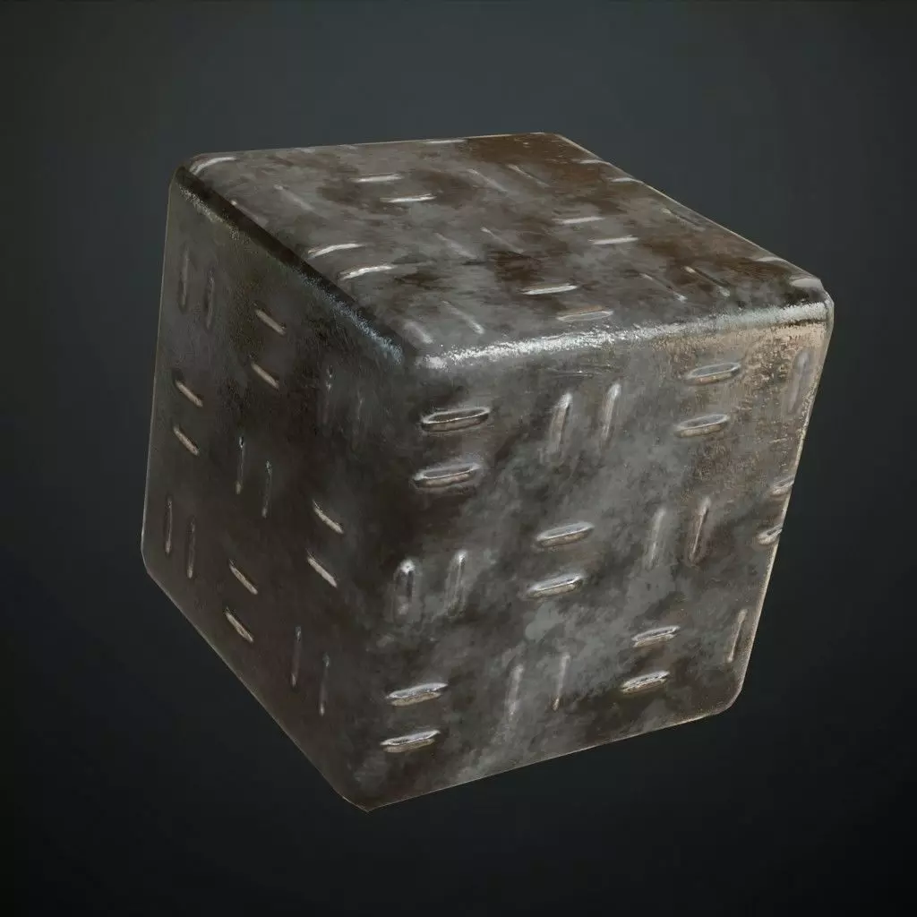 Diamond Metal Plate Eight Anti-Slip PBR Seamless Texture_4