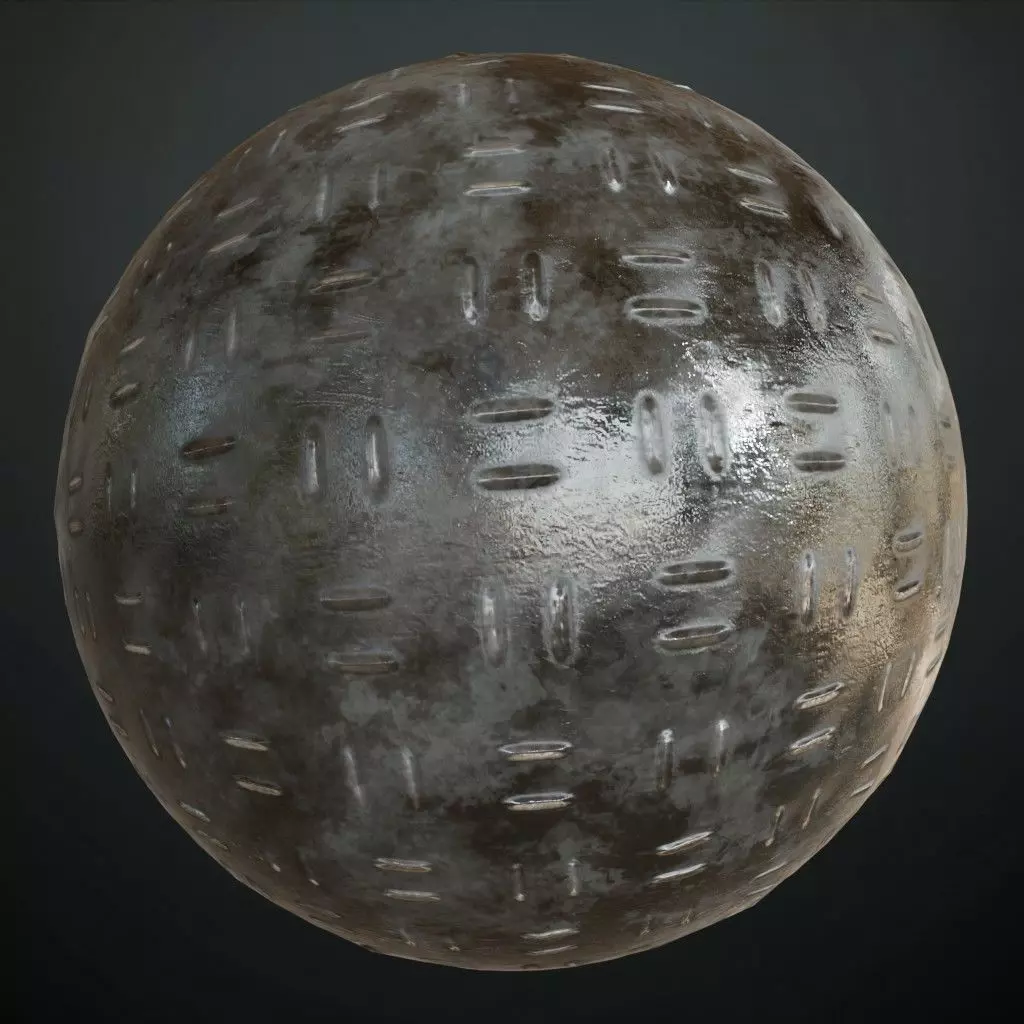 Diamond Metal Plate Eight Anti-Slip PBR Seamless Texture_0