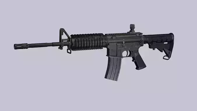M4 Rifle Modular Constructor Low-Poly 3D Model