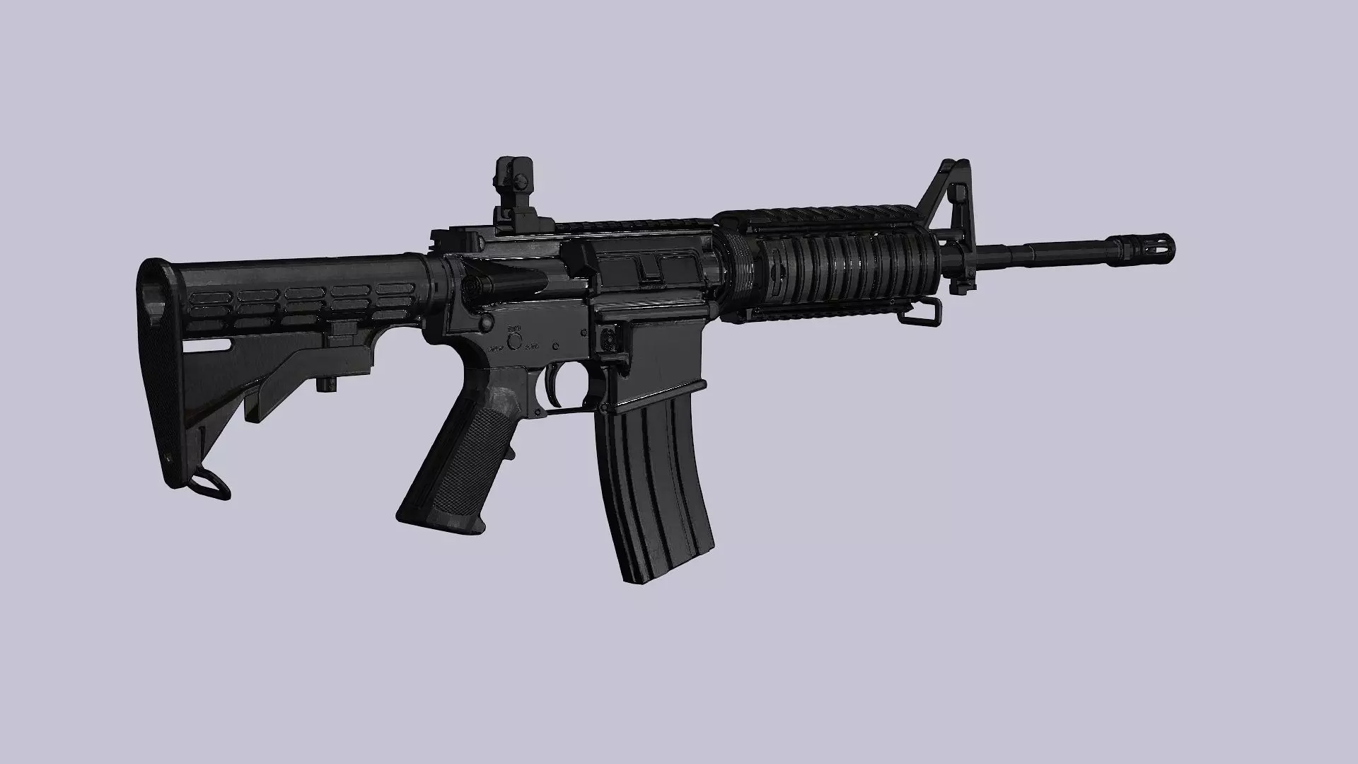 M4 Rifle Modular Constructor Low-Poly 3D Model Low-poly 3D model_3