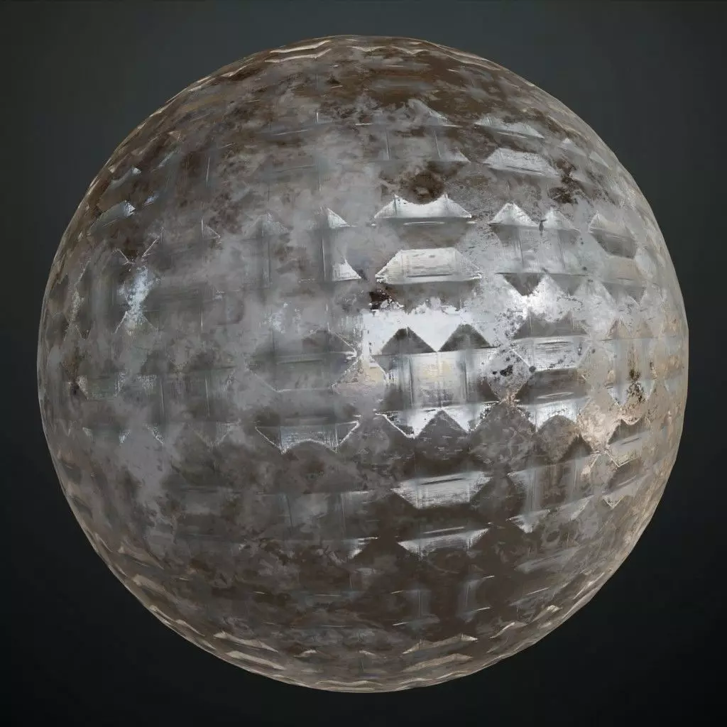 Diamond Metal Plate Eleven PBR Seamless Texture_0