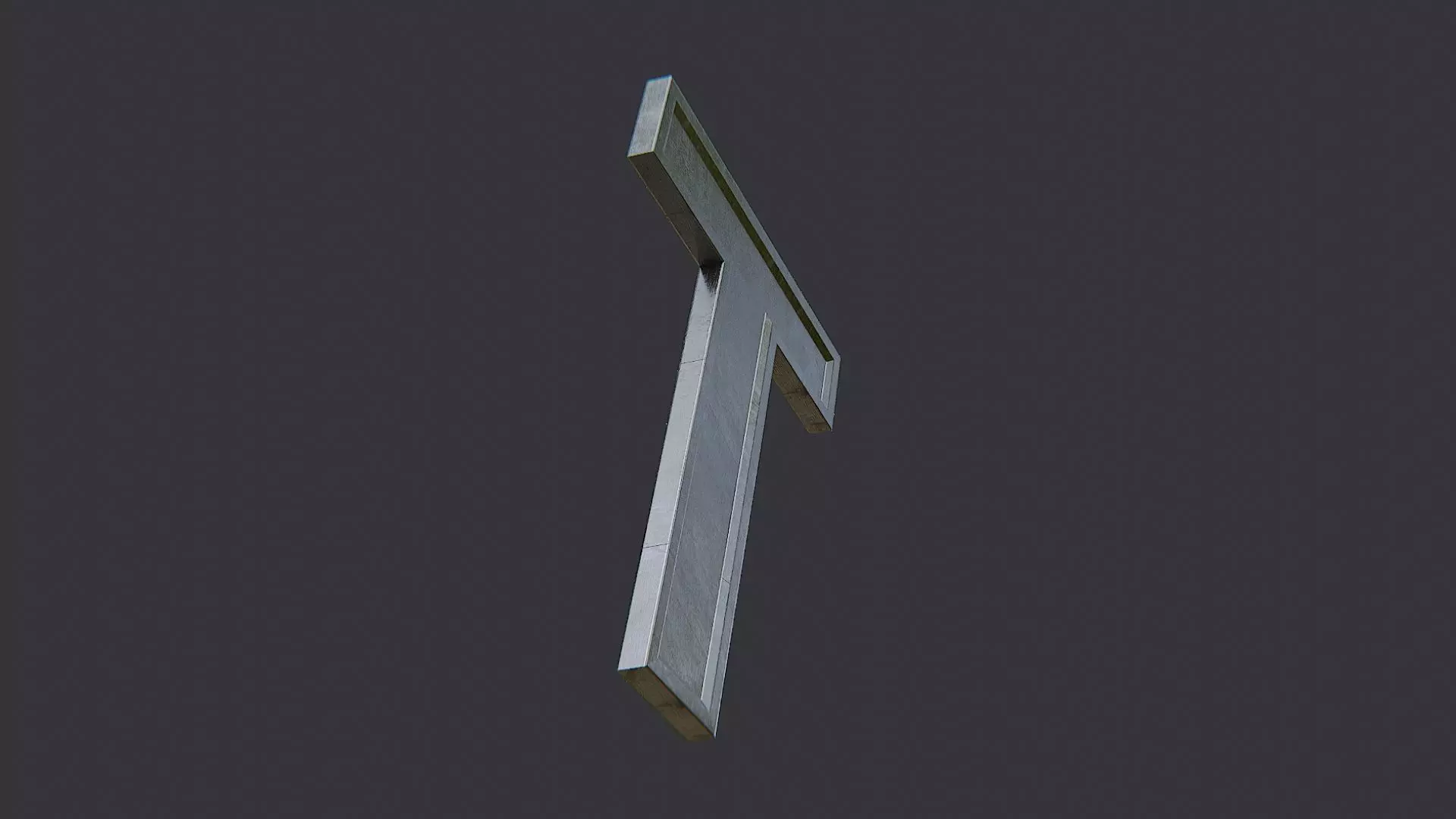Cyrillic Sign Letter Te Low-poly 3D model_5