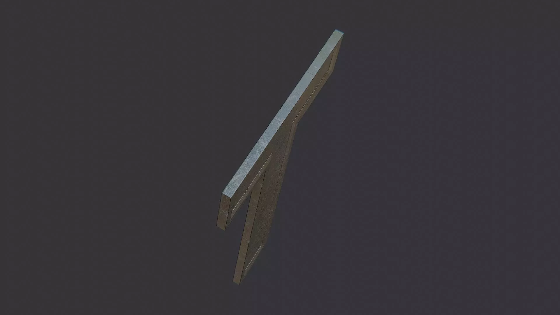 Cyrillic Sign Letter Te Low-poly 3D model_4