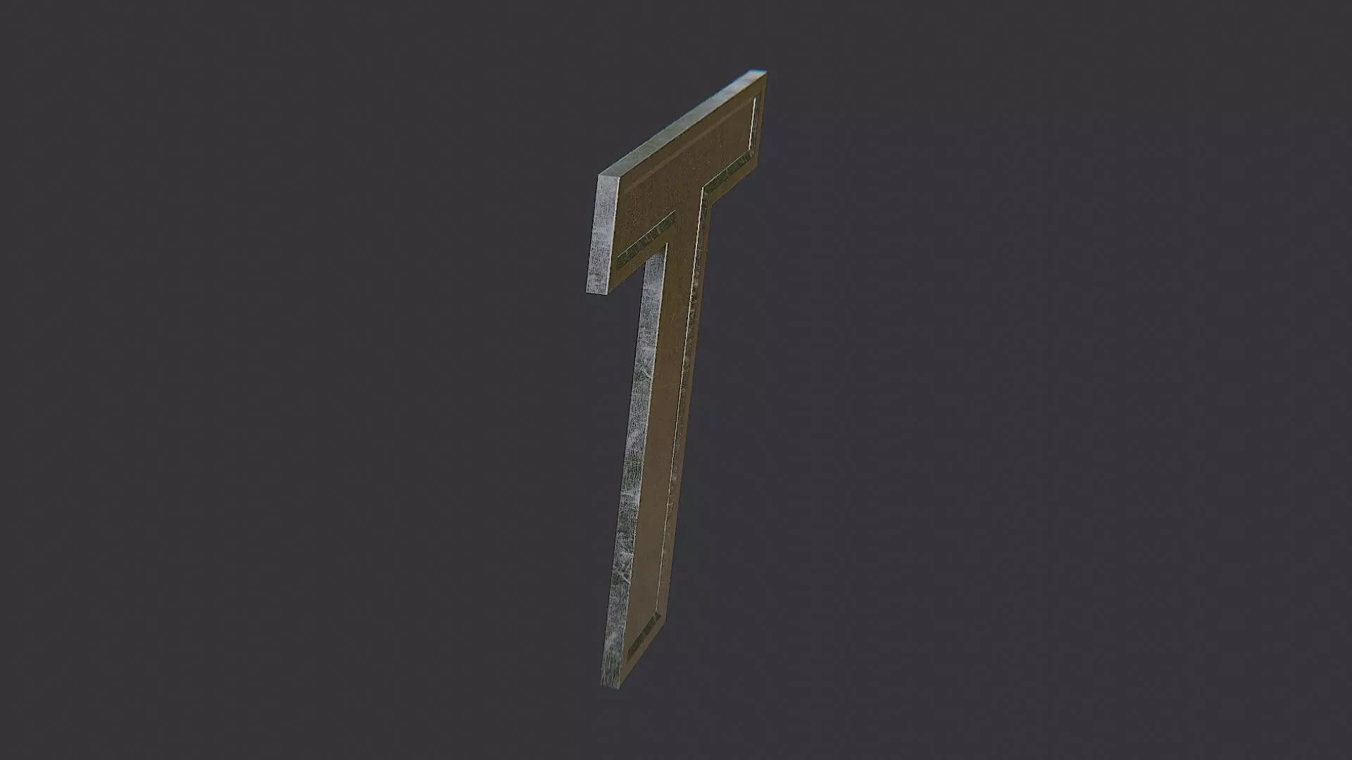 Cyrillic Sign Letter Te Low-poly 3D model_0