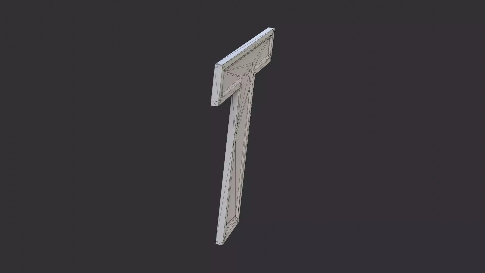 Cyrillic Sign Letter Te Low-poly 3D model_7