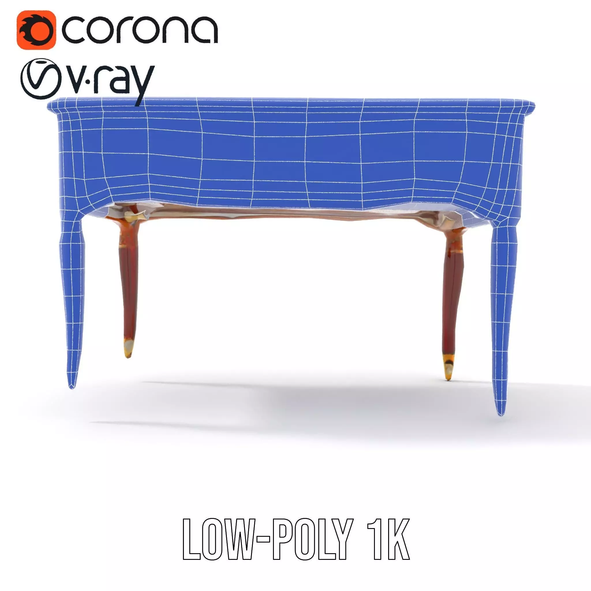 Elegant Mahogany Desk model pack Low-poly 3D model_16