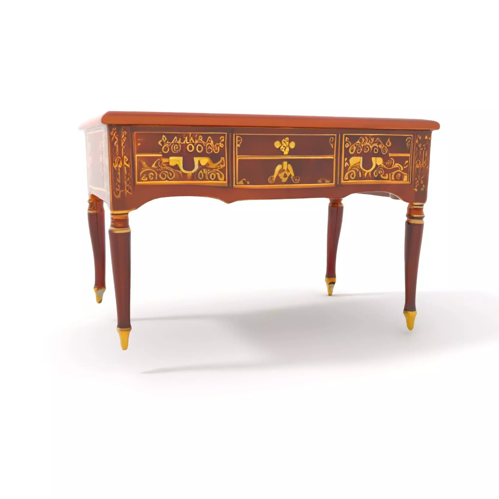 Elegant Mahogany Desk model pack Low-poly 3D model_5