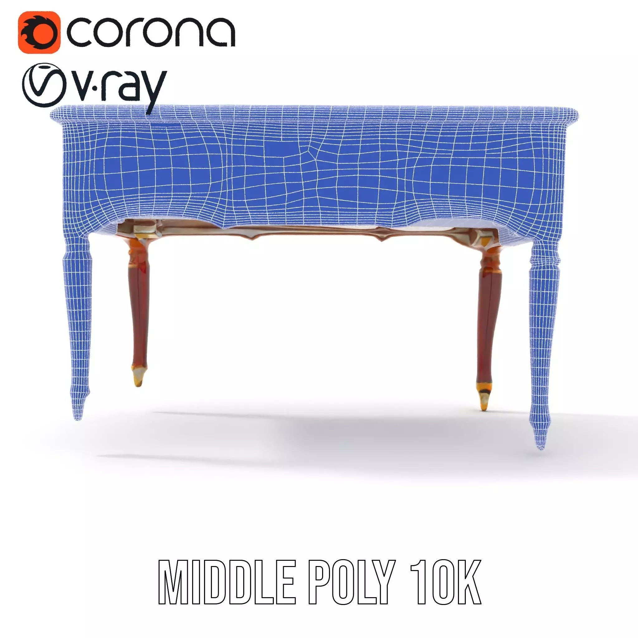 Elegant Mahogany Desk model pack Low-poly 3D model_13