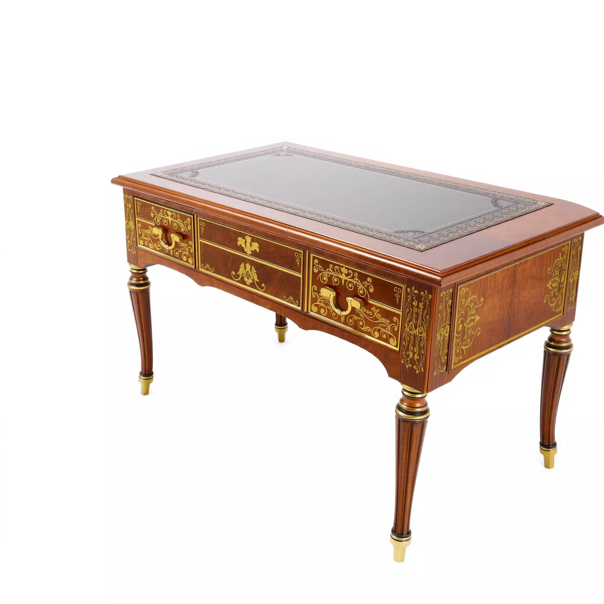 Elegant Mahogany Desk model pack Low-poly 3D model_2