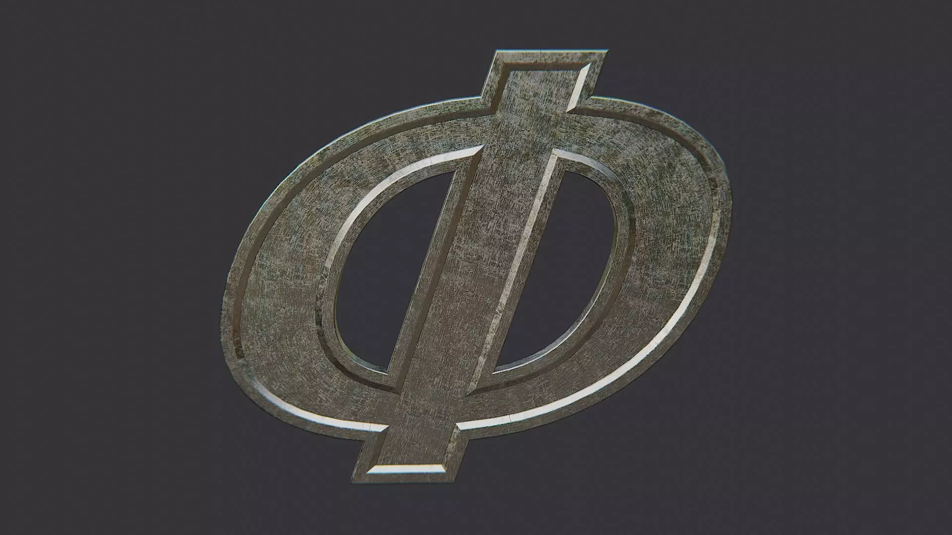 Cyrillic Letter Ring Sign Low-poly 3D model_2