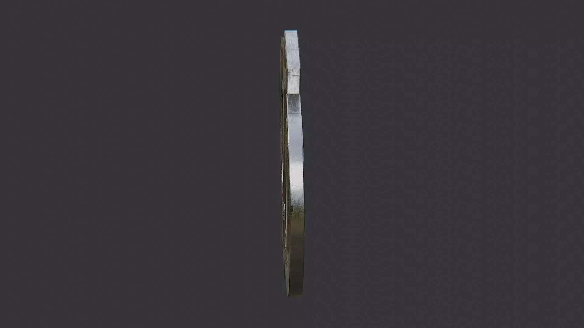 Cyrillic Letter Ring Sign Low-poly 3D model_3