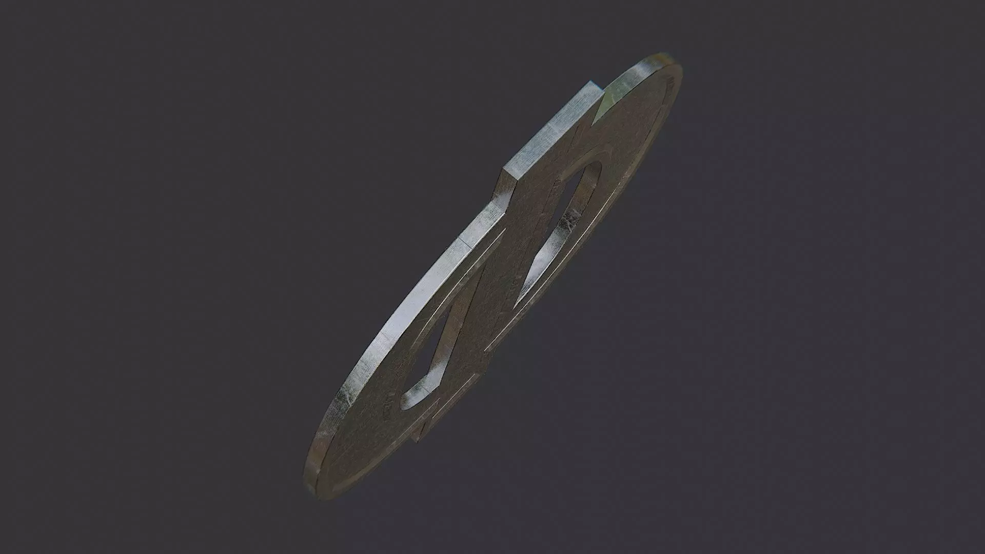 Cyrillic Letter Ring Sign Low-poly 3D model_4