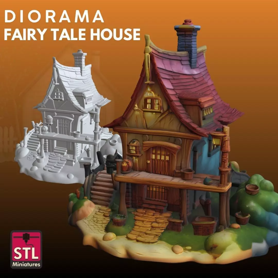Fairy Tale House STL Magical Miniature 3D Model 3D print model