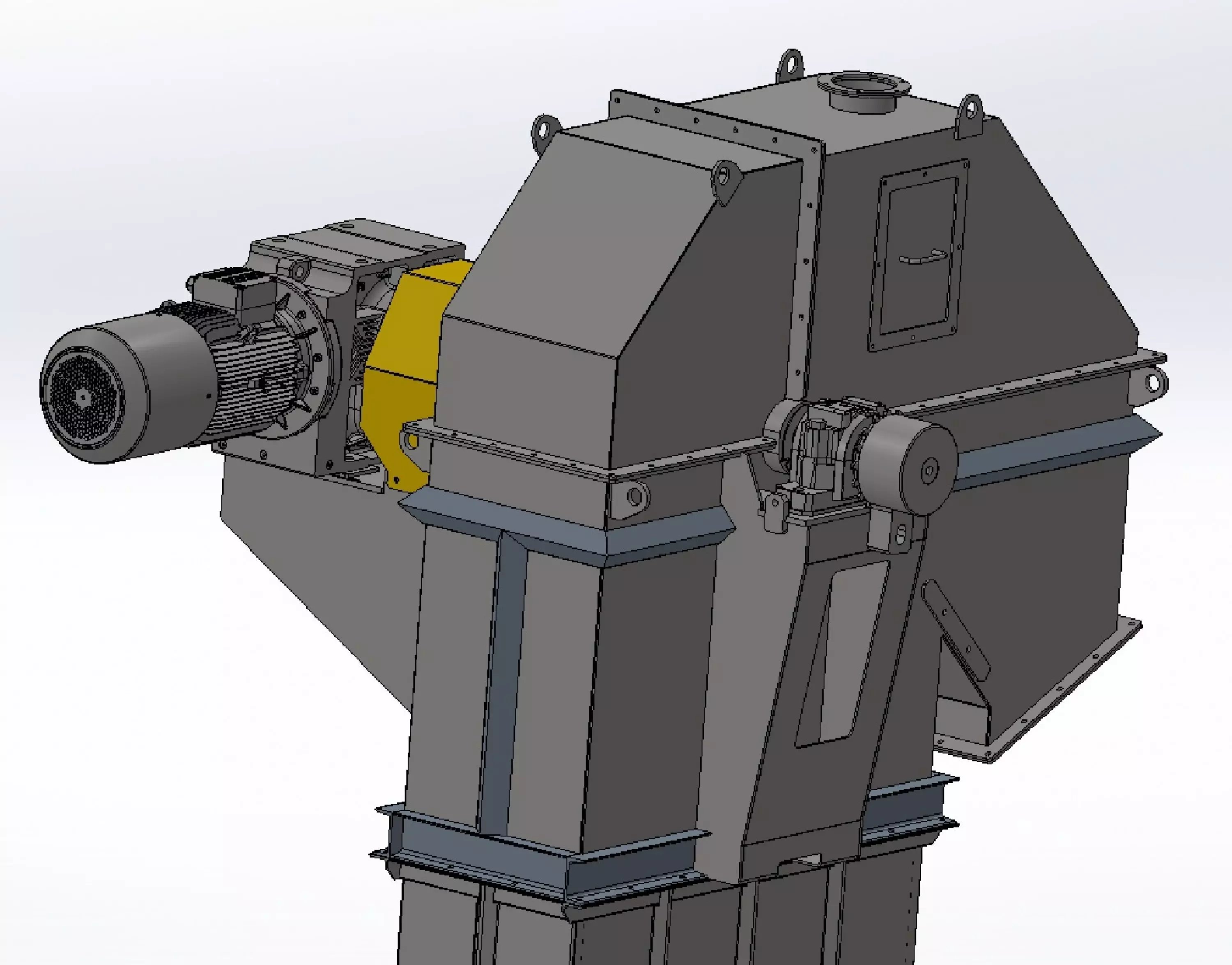 400x17000 mm chain bucket elevator 3D model_2