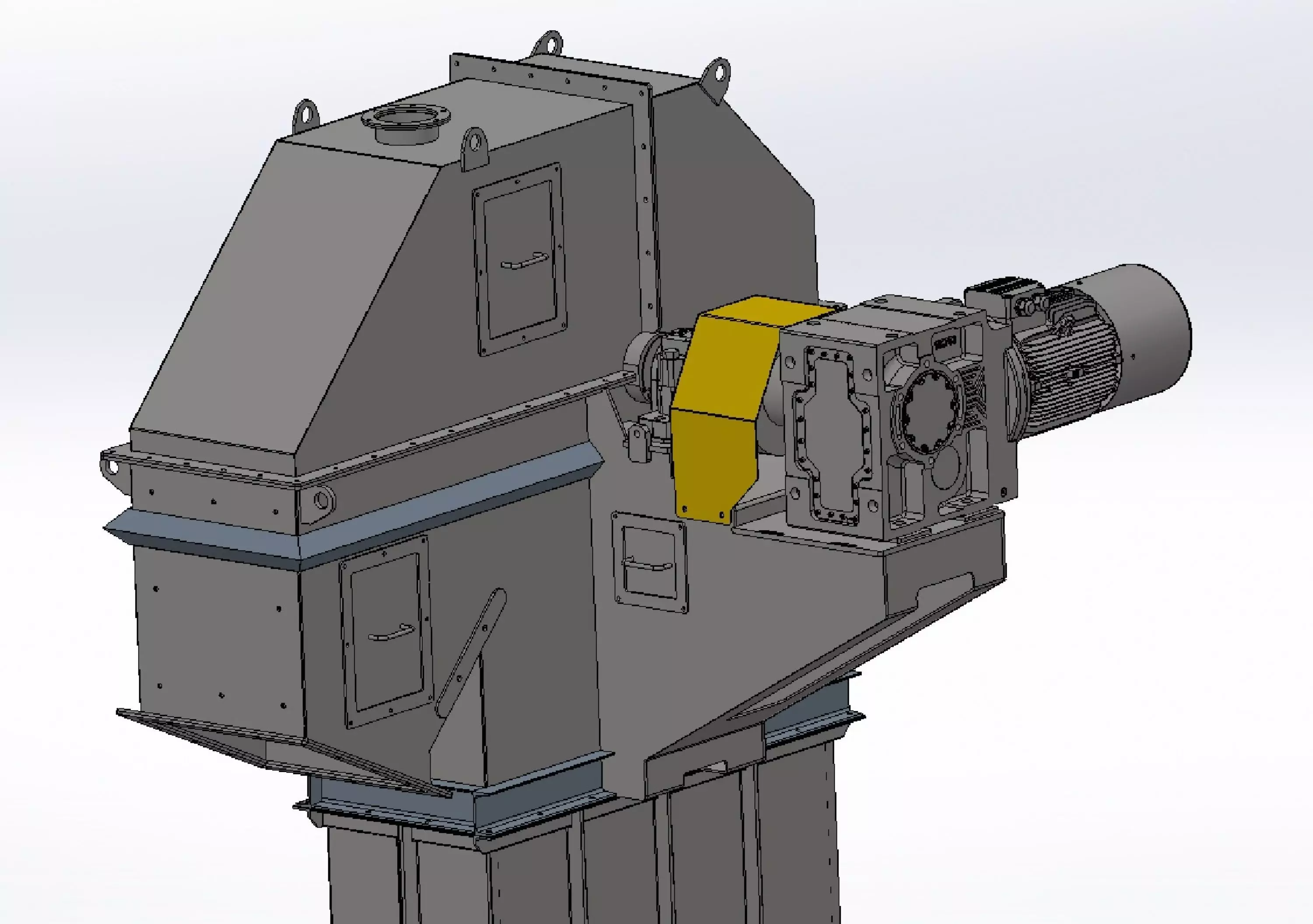 400x17000 mm chain bucket elevator 3D model_1