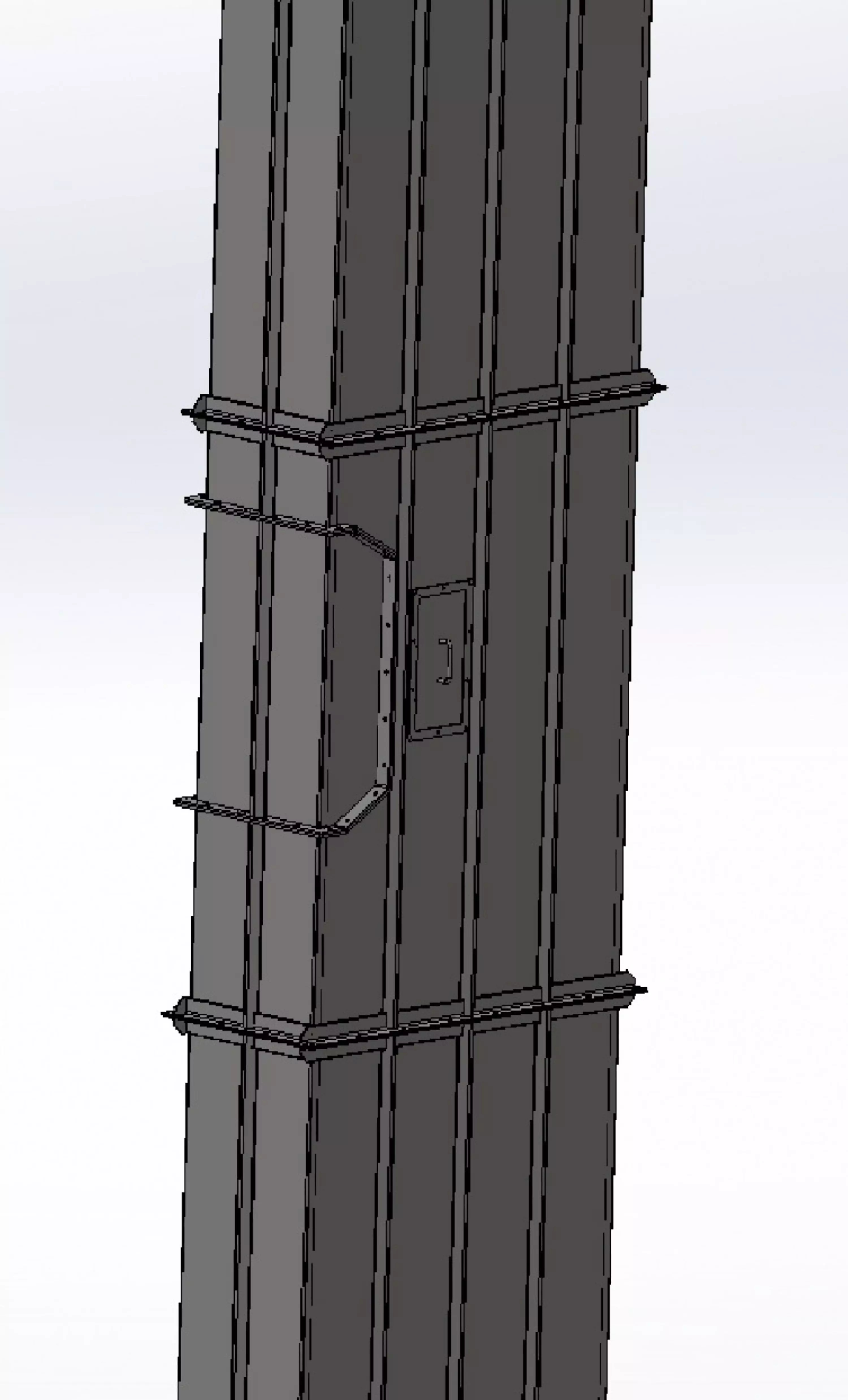 400x17000 mm chain bucket elevator 3D model_6