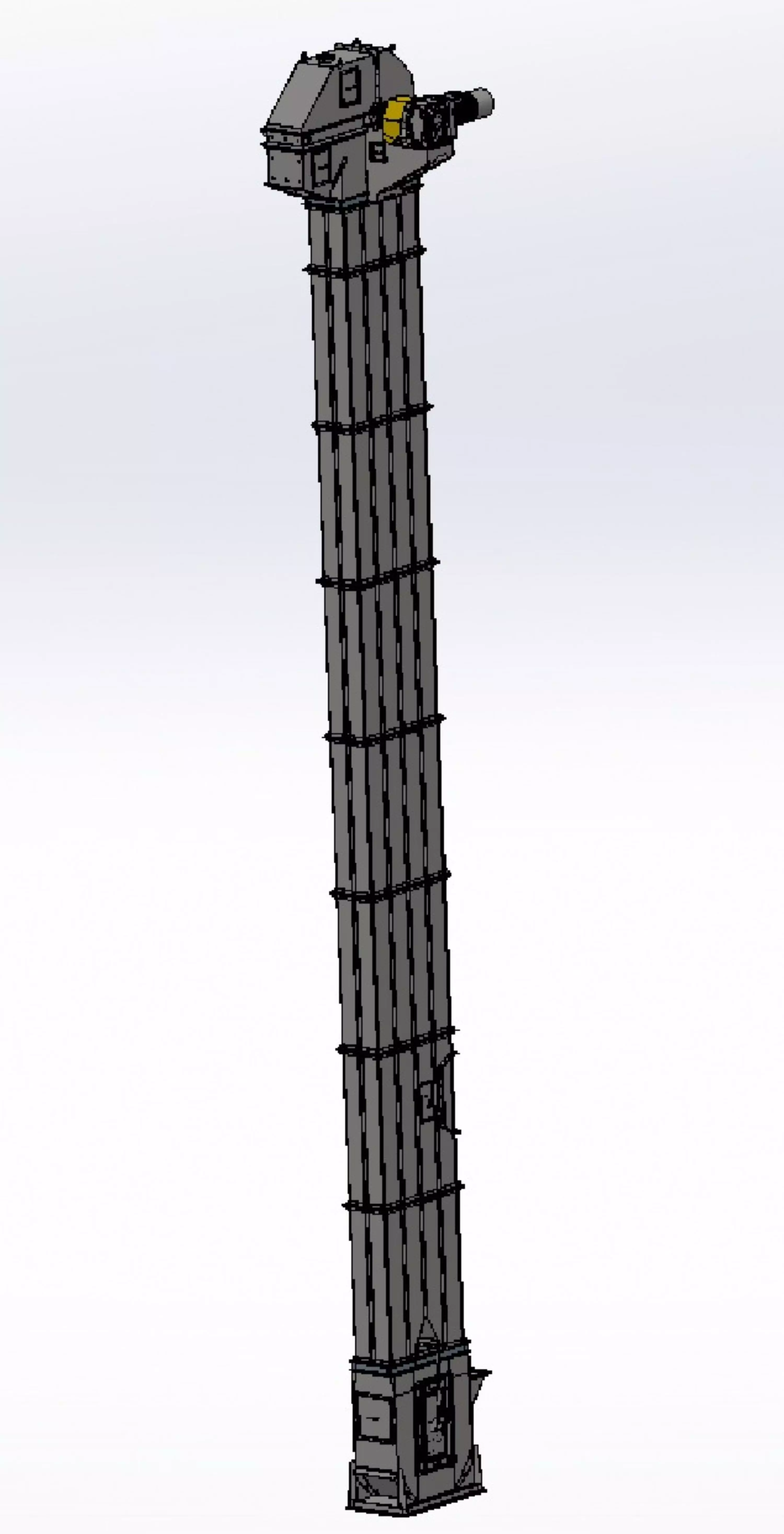 400x17000 mm chain bucket elevator 3D model_4